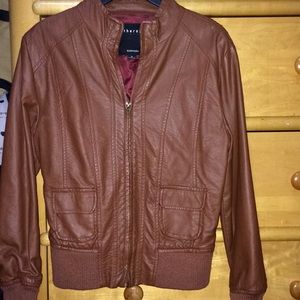 Brown faux leather jacket